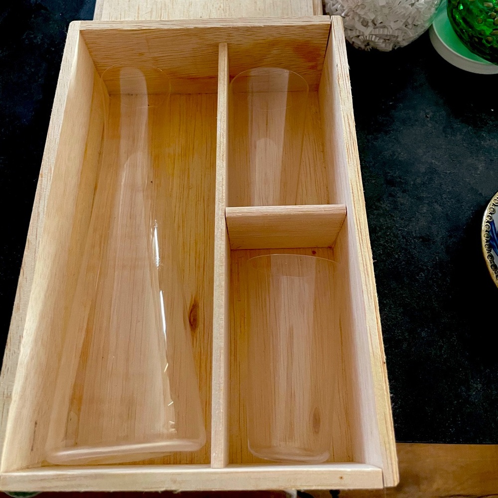 Unique Sake Set For Two in Natural Wood Box